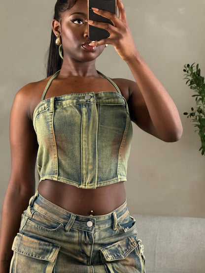 LOLA Denim Crop Top