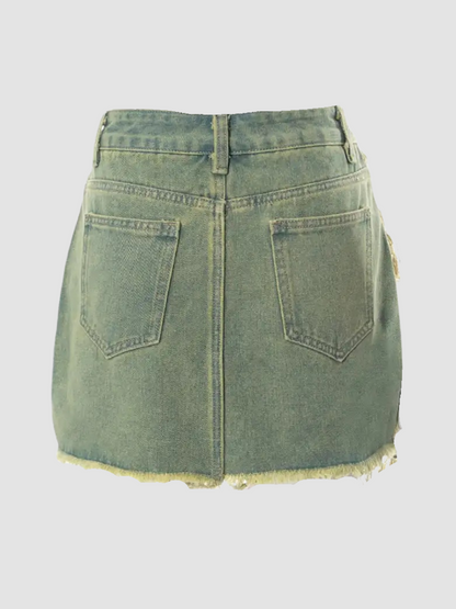 HAYLEY Distressed Mini Skirt